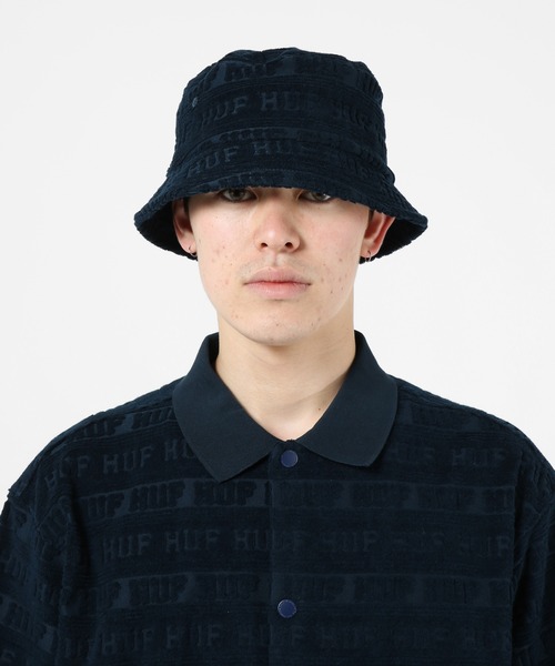 HUF（ハフ）の「JACQUARD PILE BUCKET HAT / HUF バケハ バケットハット（ハット・メンズ・オリーブ/ネイビー・S/M/L/XL）」の4枚目の写真