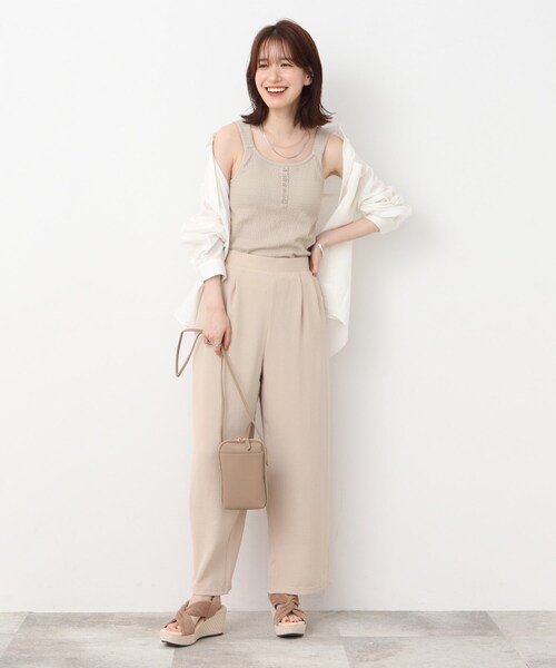 Cutie Blonde（キューティーブロンド）の「◆大人ヘルシーコーデに！ カップ付きタンク（タンクトップ・レディース・ブラック/ナチュラル・03/02）」の9枚目の写真