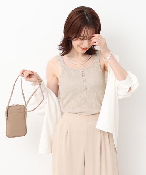 Cutie Blonde（キューティーブロンド）の「◆大人ヘルシーコーデに！ カップ付きタンク（タンクトップ・レディース・ブラック/ナチュラル・03/02）」の14枚目の写真