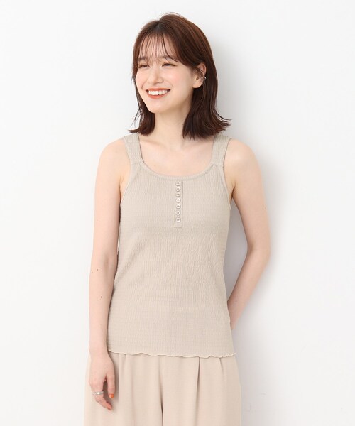 Cutie Blonde（キューティーブロンド）の「◆大人ヘルシーコーデに！ カップ付きタンク（タンクトップ・レディース・ブラック/ナチュラル・03/02）」の22枚目の写真