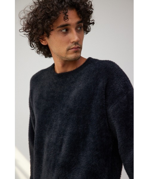 AZUL by moussy（アズールバイマウジー）の「シャギーニットプルオーバー（ニット/セーター・メンズ・ホワイト/ブラック/ダークグリーン/ベージュ/ブルー・FREE）」の12枚目の写真