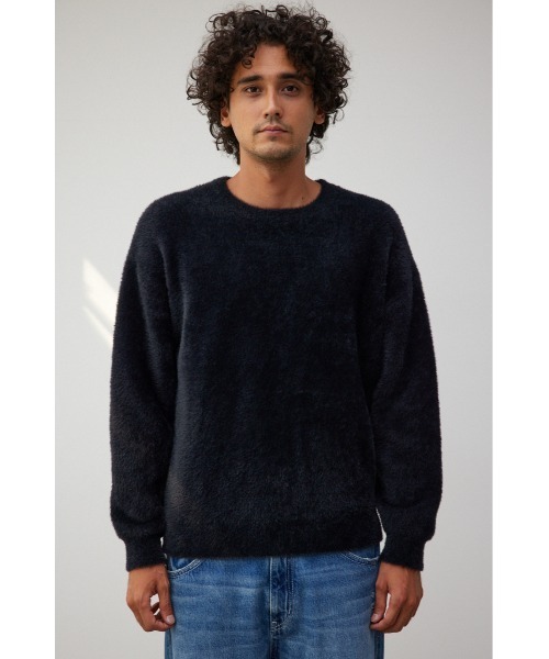 AZUL by moussy（アズールバイマウジー）の「シャギーニットプルオーバー（ニット/セーター・メンズ・ホワイト/ブラック/ダークグリーン/ベージュ/ブルー・FREE）」の15枚目の写真