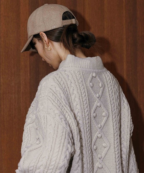 CREDONA（クレドナ）の「cdn刺繍ウールCAP（キャップ・レディース・ブラウン/グレー/ホワイト系その他・FREE）」の5枚目の写真