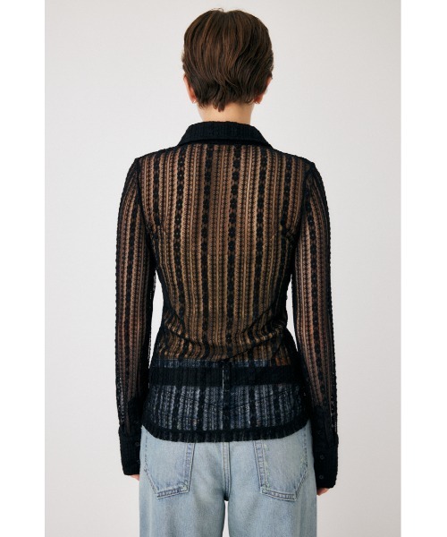 ブラウス SHEER LACE BLOUSE MOUSSY（マウジー）の「SHEER LACE シャツブラウス（シャツ