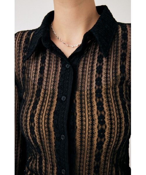 MOUSSY(マウジー)の「SHEER LACE シャツブラウス(シャツ/ブラウス・レディース・イエロー/アイボリー/ブラック・FREE)」の8枚目の写真