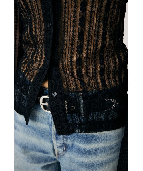 MOUSSY(マウジー)の「SHEER LACE シャツブラウス(シャツ/ブラウス・レディース・イエロー/アイボリー/ブラック・FREE)」の10枚目の写真