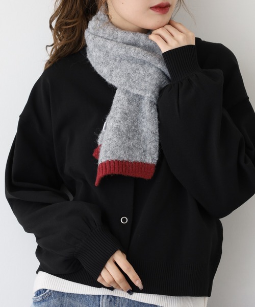 タイムセール！solov KNIT MUFFLER ソロヴ　ニットマフラー セール】PAGE ONE カラーネップニットマフラー（マフラー）｜FUNALIVE