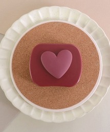 【float】コンパクト ハートデザイン ヌーディーカラー コンタクトケース/カラコンケース