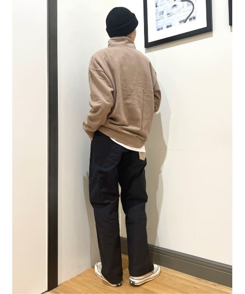 CAMP7（キャンプセブン）の「【CAMP7】ハーフジップデザイン裏起毛スウェット（スウェット・メンズ・ベージュ/ブラック・S/M/XL/L）」の8枚目の写真