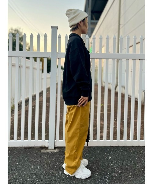 CAMP7（キャンプセブン）の「【CAMP7】ハーフジップデザイン裏起毛スウェット（スウェット・メンズ・ベージュ/ブラック・S/M/XL/L）」の20枚目の写真