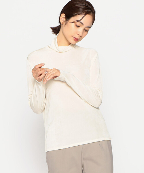 COMME CA ISM(コムサイズム)の「ハイネックロンT(Tシャツ/カットソー・レディース・アイボリー/ブラック/グレー・MEDIUM/LARGE)」の5枚目の写真