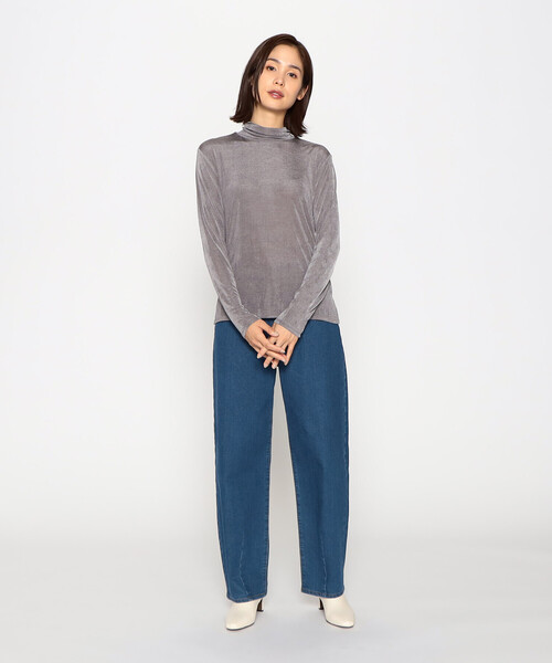 COMME CA ISM(コムサイズム)の「ハイネックロンT(Tシャツ/カットソー・レディース・アイボリー/ブラック/グレー・MEDIUM/LARGE)」の6枚目の写真