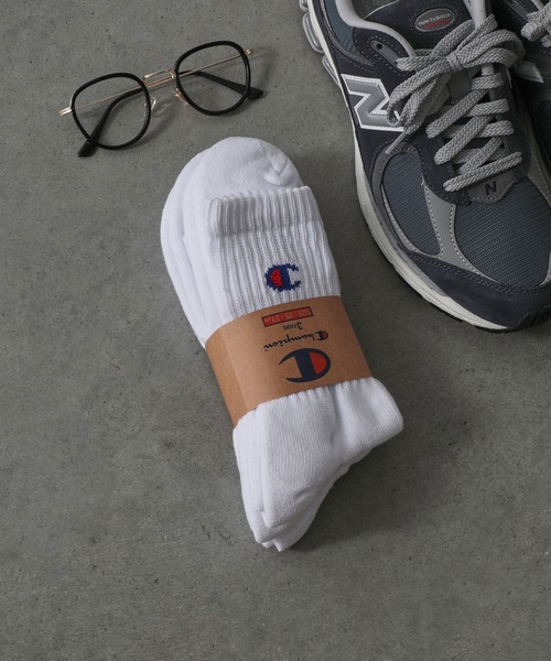 Champion（チャンピオン）の「【Champion】CMSCY102 ロークルーソックス3P/チャンピオン/3足セット（ソックス/靴下・メンズ・ホワイト・25cm～27cm）」の2枚目の写真