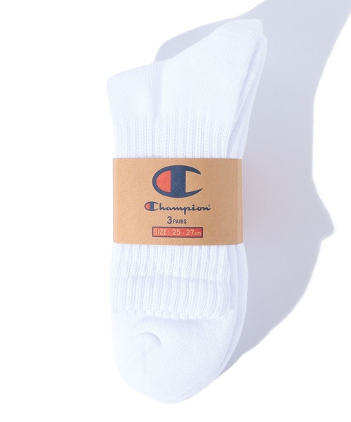 Champion（チャンピオン）の「【Champion】CMSCY102 ロークルーソックス3P/チャンピオン/3足セット（ソックス/靴下・メンズ・ホワイト・25cm～27cm）」の4枚目の写真