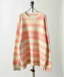 ADAM PATEK(A_pebN)́yADAMPATEK/A_pebNzspace dye brushed gradation boucle crew neck / Of[Vu[NN[lbN(jbg/Z[^[)