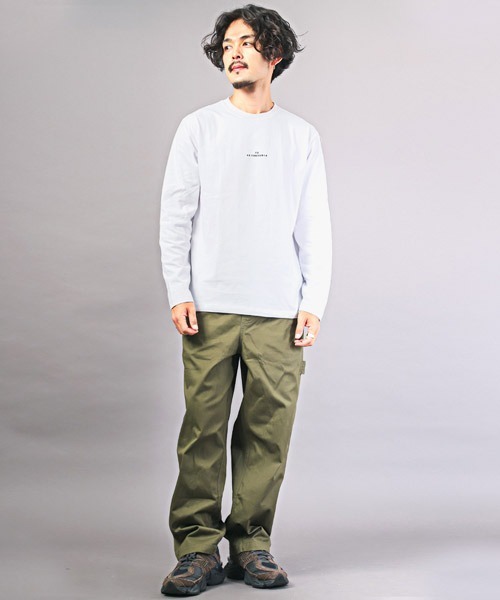 LUXSTYLE(ラグスタイル)の「TRAP/U(トラップユー)天竺刺繍ロゴロンT(Tシャツ/カットソー・メンズ・ブラック/ホワイト・L/M)」の6枚目の写真