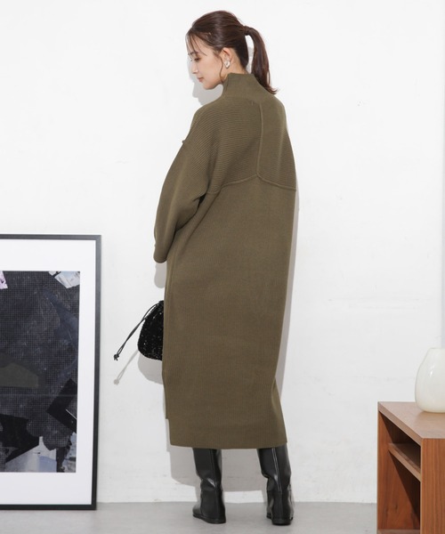 NANO universe（ナノユニバース）の「編地切り替えニットワンピース