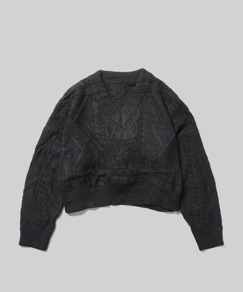 ROOPTOKYO（ループトウキョウ）の「Short Cable Knit / ショート丈 ケーブルリボンニット（ニット/セーター・レディース・ホワイト/ブラック/カーキ・FREE）」の17枚目の写真