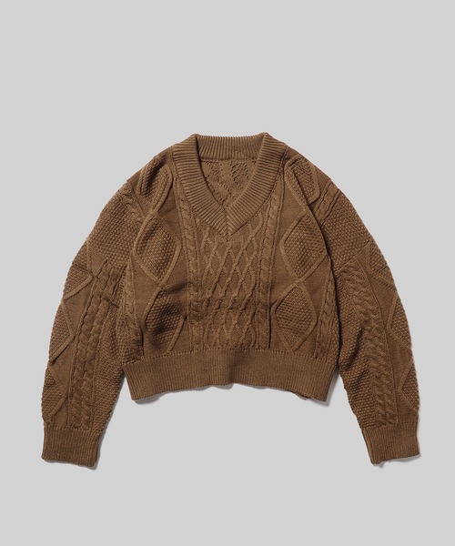 ROOPTOKYO（ループトウキョウ）の「Short Cable Knit / ショート丈 ケーブルリボンニット（ニット/セーター・レディース・ホワイト/ブラック/カーキ・FREE）」の19枚目の写真