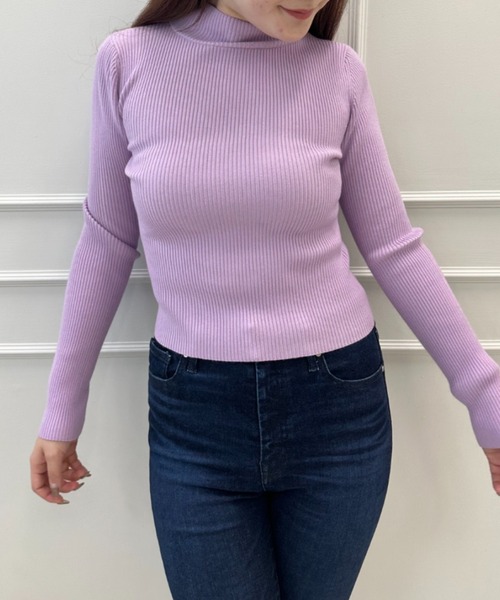EIMY ISTOIRE（エイミーイストワール）の「ミニボトルリブニット（ニット/セーター・レディース・ピンクベージュ/ブラック/ブラウン/ホワイト/オレンジ/ラベンダー/ワインレッド/ブルー/グレー/ベージュ・FREE）」の7枚目の写真