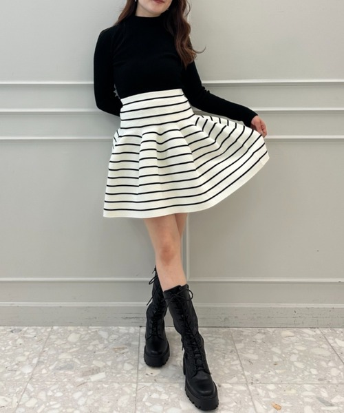 EIMY ISTOIRE（エイミーイストワール）の「ミニボトルリブニット（ニット/セーター・レディース・ピンクベージュ/ブラック/ブラウン/ホワイト/オレンジ/ラベンダー/ワインレッド/ブルー/グレー/ベージュ・FREE）」の12枚目の写真