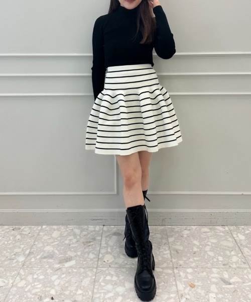 EIMY ISTOIRE（エイミーイストワール）の「ミニボトルリブニット（ニット/セーター・レディース・ピンクベージュ/ブラック/ブラウン/ホワイト/オレンジ/ラベンダー/ワインレッド/ブルー/グレー/ベージュ・FREE）」の13枚目の写真