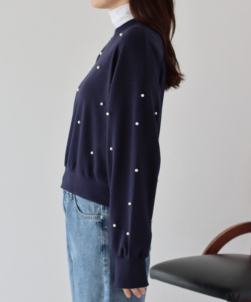 BLUEEAST（ブルーイースト）の「パール付きスウェット（スウェット・レディース・ホワイト/ピンク/ブラック/ネイビー/モカ/グレー・MEDIUM）」の17枚目の写真