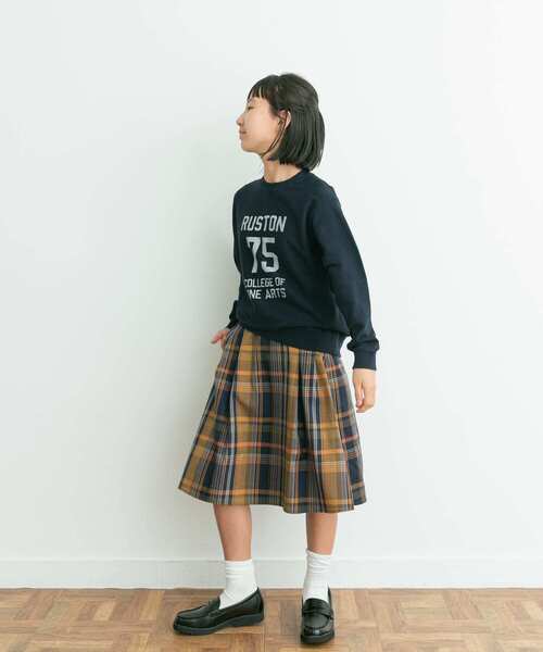 URBAN RESEARCH DOORS(アーバンリサーチドアーズ)の「『親子リンク』カラーチェックスカート(KIDS)(スカート・キッズ・オレンジ系その他/グレー系その他・150)」の7枚目の写真