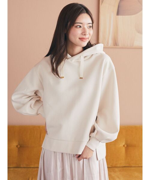 earth music&ecology（アースミュージックアンドエコロジー）の「ダンボールパーカー（スウェット・レディース・アイボリー/サックスブルー/ブラウン/ラベンダー/ダークグレー/イエロー・FREE）」の9枚目の写真