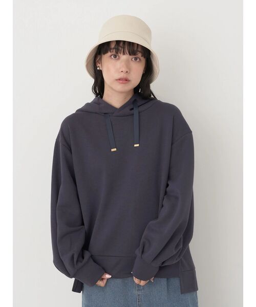 earth music&ecology（アースミュージックアンドエコロジー）の「ダンボールパーカー（スウェット・レディース・アイボリー/サックスブルー/ブラウン/ラベンダー/ダークグレー/イエロー・FREE）」の19枚目の写真