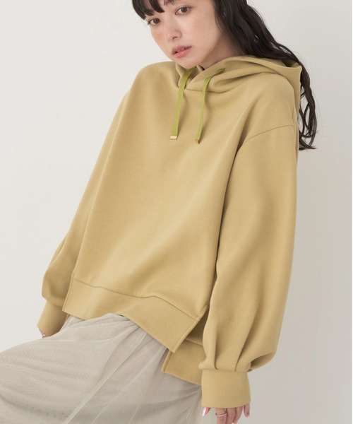 earth music&ecology（アースミュージックアンドエコロジー）の「ダンボールパーカー（スウェット・レディース・アイボリー/サックスブルー/ブラウン/ラベンダー/ダークグレー/イエロー・FREE）」の6枚目の写真