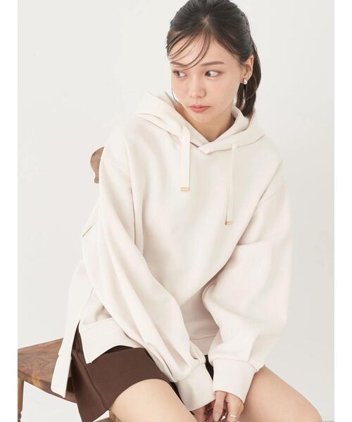 earth music&ecology（アースミュージックアンドエコロジー）の「ダンボールパーカー（スウェット・レディース・アイボリー/サックスブルー/ブラウン/ラベンダー/ダークグレー/イエロー・FREE）」の2枚目の写真