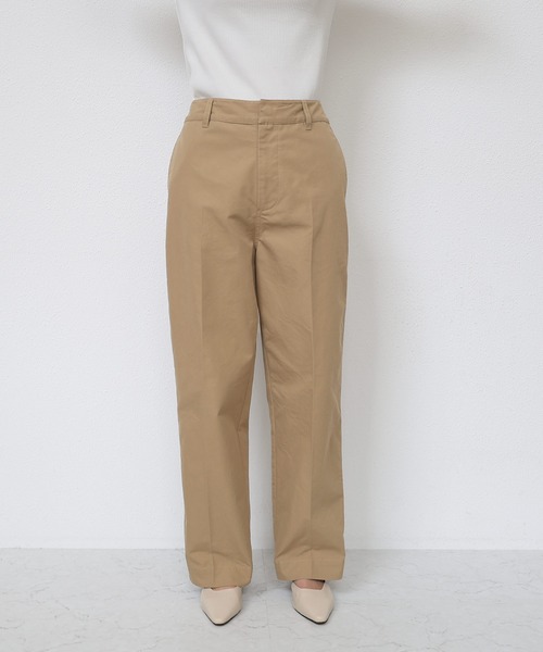 andme（アンドミー）の「ハイウエストセンタープレスチノロングパンツ（チノパンツ・レディース・アイボリー/ブラウン/ブラック/ベージュ・M/L）」の19枚目の写真