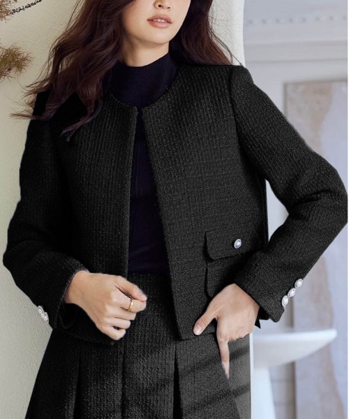 La-gemme（ラジェム）の「ツイードショートジャケット（その他アウター・レディース・ホワイト/ブラック/ブルー・L/M）」の16枚目の写真