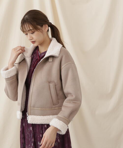 ムートンコート　JILL STUART ファー JILL by STUART コート アウター フェイクムートンジャケット