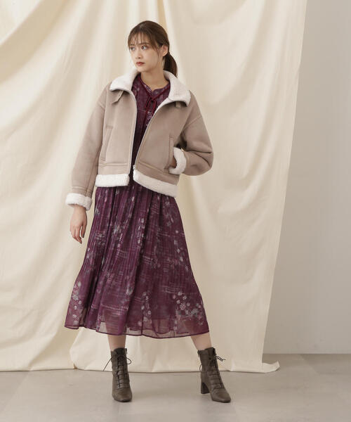 セール】◇フェイクムートンフライトジャケット（ムートンコート