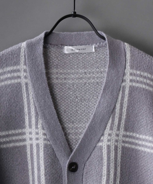 SITRY(シトリー)の「jacquard knitting cardigan/ジャガード ニット カーディガン/アーガイル/チェック/カーデ(カーディガン/ボレロ・メンズ・ブラック系その他/グレー系その他/グレー/ブラック・L/M)」の20枚目の写真