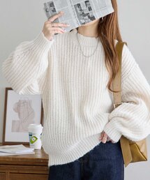 【新色追加!/WEB限定】ふわふわ片畔ニット