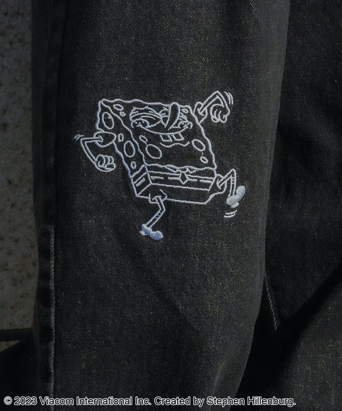 OUTDOOR PRODUCTS(アウトドアプロダクツ)の「【OUTDOOR PRODUCTS/アウトドアプロダクツ】【Sponge Bob/スポンジ・ボブ】 コラボ 刺繍 オーバーサイズデニム ジーンズ ワイドデニム(デニムパンツ・メンズ・ブラック/ブルー・MEDIUM/LARGE)」の14枚目の写真