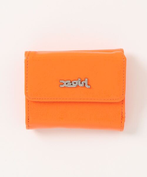 X-girl(エックスガール)の「【X-girl /エックスガール】 FAUX PATENT LEATHER MINI WALLET(財布・レディース・ブラック/ライトグリーン/オレンジ・FREE)」の3枚目の写真