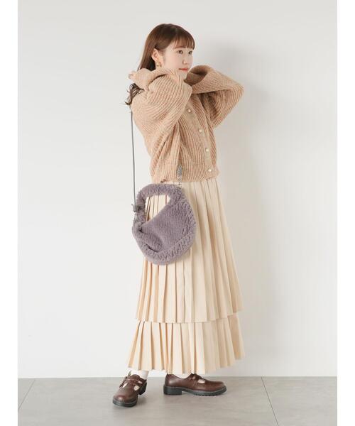 ehka sopo（エヘカソポ）の「ボアハーフムーンバッグ（ハンドバッグ・レディース・キナリ/モカ/グレー・F）」の6枚目の写真