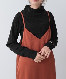 ウォッシャブルハイネックリブニット