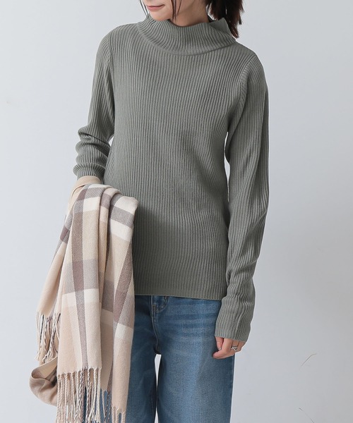 ウォッシャブルハイネックリブニット（ニット/セーター）｜and