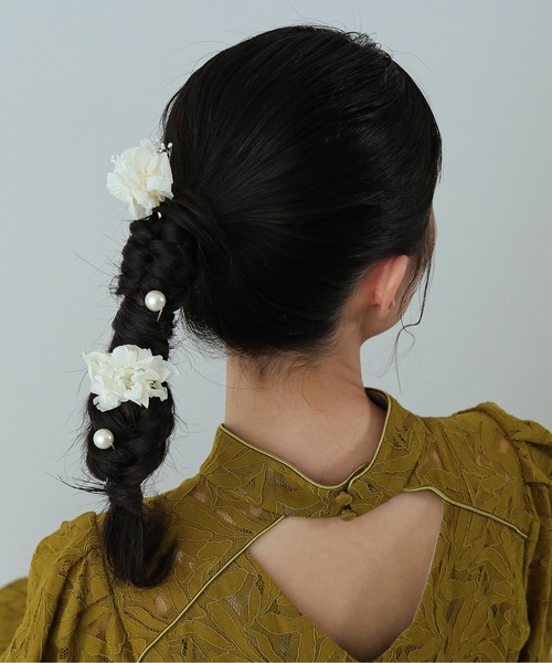 ヘアピン　ホワイト（ゆーたん） ぱっちん！滑り止め付きヘアピン「ガチピン」45mmスリムぷっくり