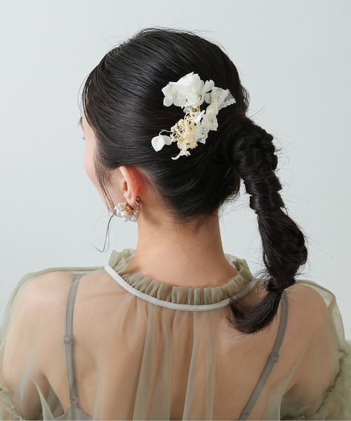 7点結婚式参列セット セール】ドライフラワー Uピンセット ヘアセット ヘアアレンジ