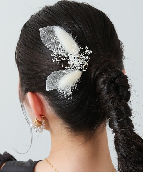ドライフラワー Uピンセット ヘアセット ヘアアレンジ 白