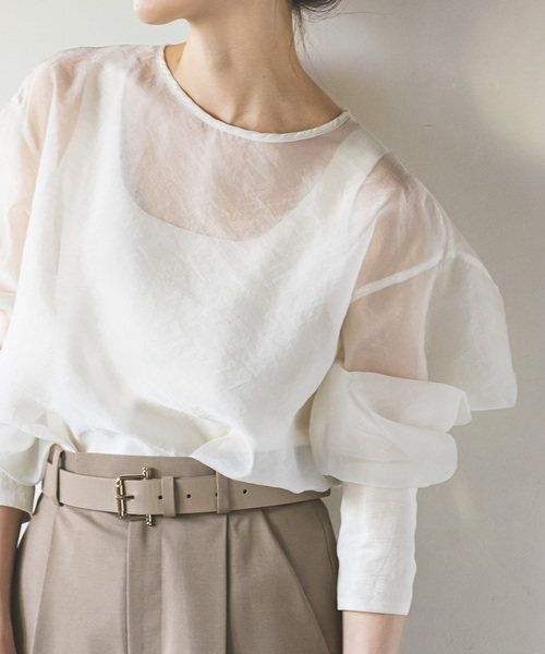 NOBLE 新品未使用♡スリーブボリュームブラウス Noble（ノーブル）の「オーガンジーボリュームスリーブブラウス