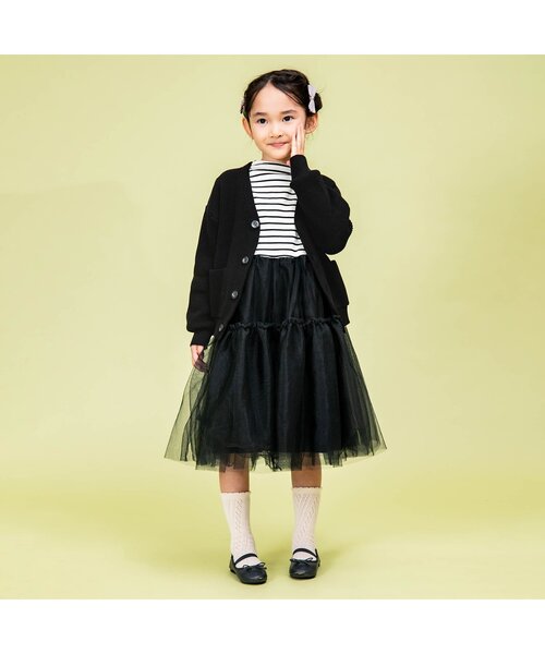 Ampersand（アンパサンド）の「premier スプリングニットカーディガン（カーディガン/ボレロ・キッズ・オフホワイト/イエロー/ブラック・120/110/130/140/90/100/70/80）」の4枚目の写真