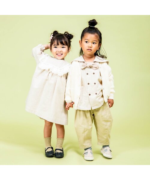 Ampersand（アンパサンド）の「premier スプリングニットカーディガン（カーディガン/ボレロ・キッズ・オフホワイト/イエロー/ブラック・120/110/130/140/90/100/70/80）」の11枚目の写真