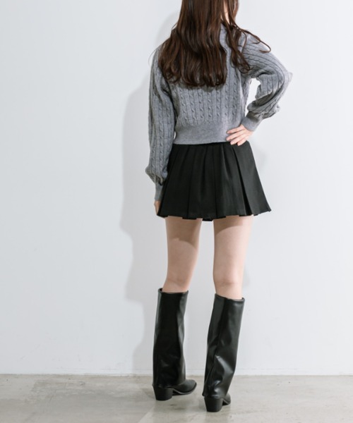 OLIVE des OLIVE（オリーブデオリーブ）の「ベルト付きボックスプリーツミニスカート　1041010010（スカート・レディース・チャコールグレー/ケミカルウォッシュ/アイボリー/ブラック・FREE）」の13枚目の写真